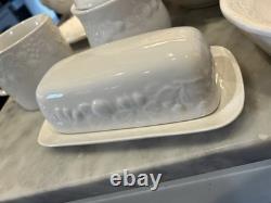 Gibson White Grape Vine Dinnerware Serving Set Bowls Plates Pitcher