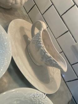 Gibson White Grape Vine Dinnerware Serving Set Bowls Plates Pitcher