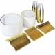 Gold Dinnerware 200 White/Gold Plastic Plates 300 Silverware 100 Cups 600 PCS