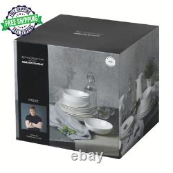 Gordon Ramsay Maze 16-Piece White Stoneware Dinnerware Set (Service Set for 4)