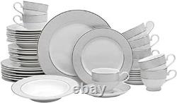 Graceful Silvery Scroll Design Dinnerware Collection
