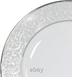 Graceful Silvery Scroll Design Dinnerware Collection