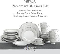 Graceful Silvery Scroll Design Dinnerware Collection