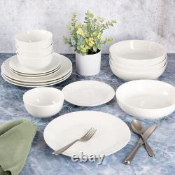 Gracious Dining Double Bowl Porcelain Chip and Scratch Resistant Dinnerware Set