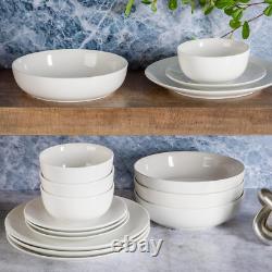 Gracious Dining Double Bowl Porcelain Chip and Scratch Resistant Dinnerware Set