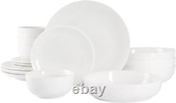 Gracious Dining Double Bowl Porcelain Chip and Scratch Resistant Dinnerware Set