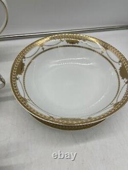 Grand Duchess 65 piece Dinner Set Pegasus Fine Porcelain Dinnerware Gold/White