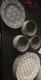 Gray White Geometric Ceramic Seven-Piece Dinner Set with Bowls Plates