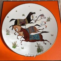 HERMES Cheval d Orient Dessert Plate 21cm Porcelain Dinnerware Box