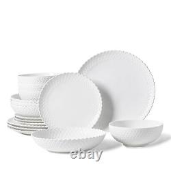 HOMBENE Plates and Bowls Sets 16 Piece Dinnerware Sets with Dishes Bowls and