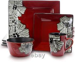 Hand Paint Stoneware Dinnerware gift 16 Piece MICROWAVE SAFE? For easy heating