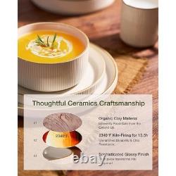 Handcrafted Reactive Glaze Stoneware 12 Piece Dinnerware Set Dishwasher Safe New