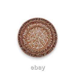 Handmade Talavera Dinnerware Set Brown & White 4-Piece