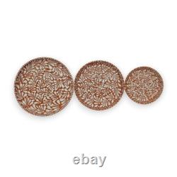 Handmade Talavera Dinnerware Set Brown & White 4-Piece