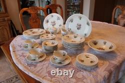 Hanover China Vtg Anniversary Pattern 51 Piece Dinnerware Grouping Floral Rose