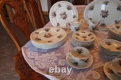 Hanover China Vtg Anniversary Pattern 51 Piece Dinnerware Grouping Floral Rose