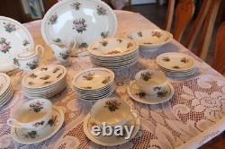 Hanover China Vtg Anniversary Pattern 51 Piece Dinnerware Grouping Floral Rose