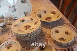 Hanover China Vtg Anniversary Pattern 51 Piece Dinnerware Grouping Floral Rose