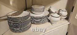 Harmony House Japan Silver Sonata 3639 Fine China Dinner Set Serves 8