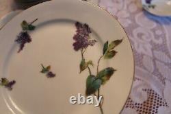 Haviland CFH/GDM Antique Porcelain Dinnerware Grouping 28 Pieces Lilac Pattern