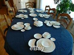 Haviland France Ranson White Dinnerware Set for 8 with5 Serving Pieces 7-5