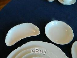 Haviland France Ranson White Dinnerware Set for 8 with5 Serving Pieces 7-5