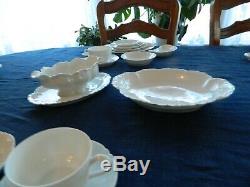 Haviland France Ranson White Dinnerware Set for 8 with5 Serving Pieces 7-5