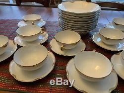 Haviland Limoges 70 Pc Dinnerware Set Silver Anniversary Schleiger 19 White Gold