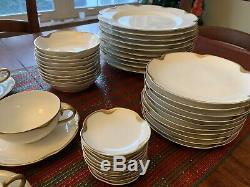 Haviland Limoges 70 Pc Dinnerware Set Silver Anniversary Schleiger 19 White Gold