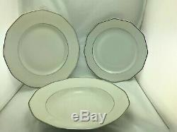 Haviland Limoges France Rare Art Deco Modernist 45 Pieces Dinnerware set Silver