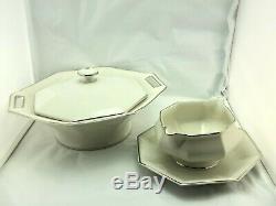 Haviland Limoges France Rare Art Deco Modernist 45 Pieces Dinnerware set Silver