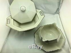 Haviland Limoges France Rare Art Deco Modernist 45 Pieces Dinnerware set Silver