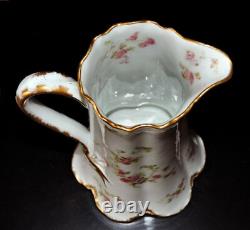 Haviland Limoges Pitcher Schleiger 42H Pink Roses Gold