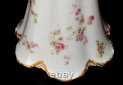 Haviland Limoges Pitcher Schleiger 42H Pink Roses Gold