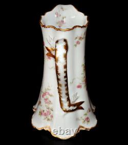 Haviland Limoges Pitcher Schleiger 42H Pink Roses Gold