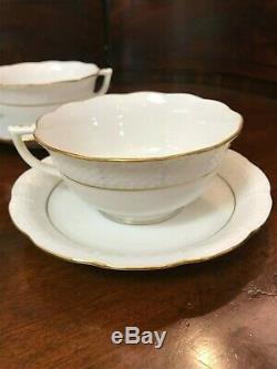 Herend Golden Edge Fine China Scalloped Cups and Saucers Model #734, Set of 6