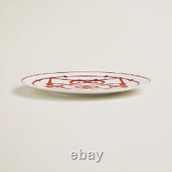 Hermes Dinner Plate Guadalquivir Red Tableware Dinnerware 2 set Dish New 10.5 in