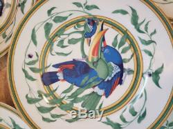 Hermes France 12 Piece Toucan Dinnerware Set White/Green/YellowithBlue