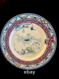 Hermès Le Jardin des Papillons Set of 3 Dinner Plates 10.75 French Porcelain