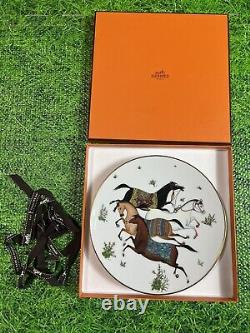 Hermes Paris Cheval d'Orient Dessert Plate Porcelain Dinnerware withBox