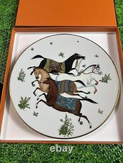 Hermes Paris Cheval d'Orient Dessert Plate Porcelain Dinnerware withBox