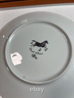 Hermes Paris Cheval d'Orient Dessert Plate Porcelain Dinnerware withBox