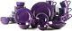 HomeVss, Pearl Dots Stoneware Dinnerware Set (Purple, 56pc Set)