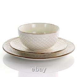 HoneyIvory 16 Piece Stoneware Dinnerware Set in Ivory