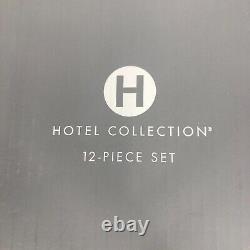 Hotel Collection Modern White Porcelain 12-Pc. Dinnerware set Open Box