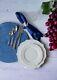 HouseyHouse White Dinner Plate with a Set of The Needed Items Cutlery Set Cerami