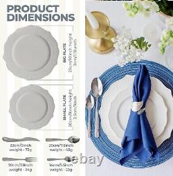 HouseyHouse White Dinner Plate with a Set of The Needed Items Cutlery Set Cerami