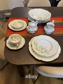 Hutschenreuther Magnolia 7948 White Scalloped With Gold Trim Serving Set 6