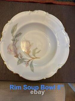 Hutschenreuther Magnolia 7948 White Scalloped With Gold Trim Serving Set 6