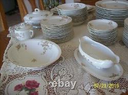 Hutschenreuther Selb Vtg Porcelain China Rose Pattern Dinnerware 54 Pieces